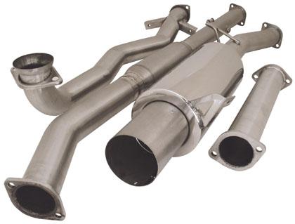 Subaru STI Performance Exhaust - Turbo XS - Turboback Catted Standard Muffler - Black - `02-`07